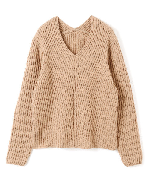 Luz Llena（ラズレナ）の「[ウール混]Vネックニットトップス（ニット/セーター・レディース・オフホワイト/マスタード/スモークピンク/グレイッシュベージュ・MEDIUM）」の11枚目の写真