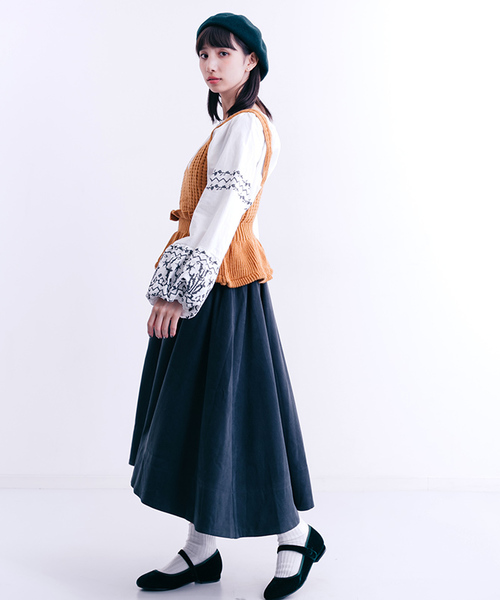 MERLOT（メルロー）の「ぺプラムフリルニットビスチェ1328（キャミソール・レディース・ブラック/イエロー/キャメル/ワイン/グリーン・FREE）」の17枚目の写真