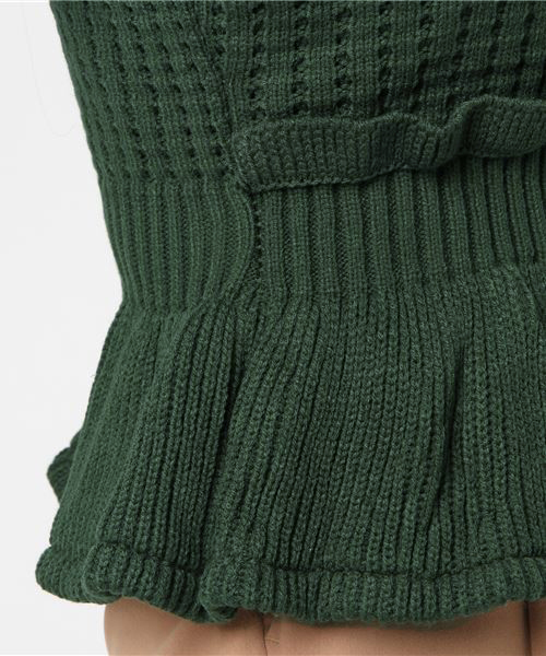 MERLOT（メルロー）の「ぺプラムフリルニットビスチェ1328（キャミソール・レディース・ブラック/イエロー/キャメル/ワイン/グリーン・FREE）」の22枚目の写真