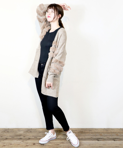 salle de bal(サルデバル)の「ラビットファーニットカーディガン(カーディガン/ボレロ・レディース・チャコールグレー/ベージュ/グレー・FREE)」の17枚目の写真