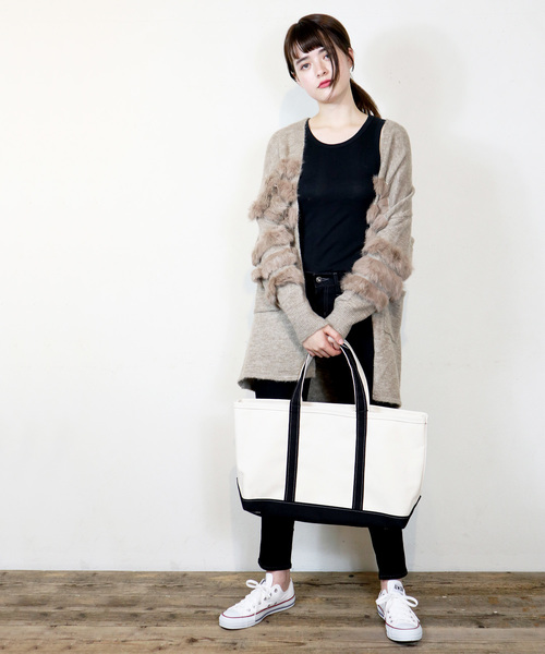 salle de bal(サルデバル)の「ラビットファーニットカーディガン(カーディガン/ボレロ・レディース・チャコールグレー/ベージュ/グレー・FREE)」の14枚目の写真