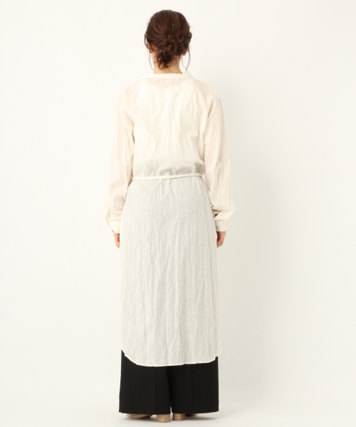A part by（アパートバイ）の「LiCoワッシャーロングシャツワンピース 790466（ワンピース・レディース・ホワイト/ネイビー/ライトブルー/レッド・FREE）」の7枚目の写真