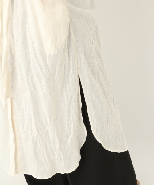 A part by（アパートバイ）の「LiCoワッシャーロングシャツワンピース 790466（ワンピース・レディース・ホワイト/ネイビー/ライトブルー/レッド・FREE）」の12枚目の写真