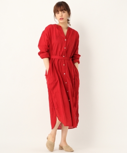 A part by（アパートバイ）の「LiCoワッシャーロングシャツワンピース 790466（ワンピース・レディース・ホワイト/ネイビー/ライトブルー/レッド・FREE）」の21枚目の写真