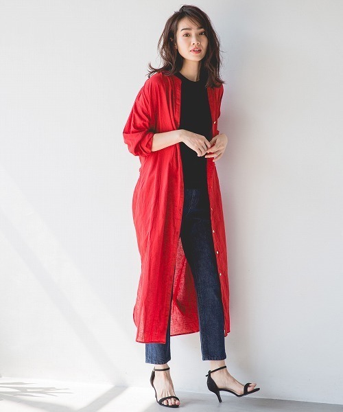 A part by（アパートバイ）の「LiCoワッシャーロングシャツワンピース 790466（ワンピース・レディース・ホワイト/ネイビー/ライトブルー/レッド・FREE）」の22枚目の写真