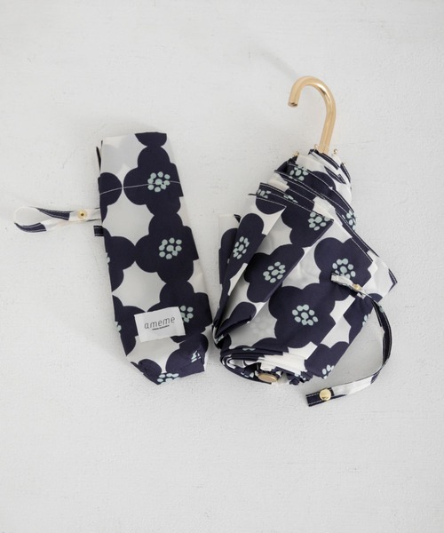 ameme（アメメ）の「ameme　ブルージュ折り畳み傘（折りたたみ傘・レディース・ブラック/ネイビー/レッド/オフホワイト/その他1/ブルー系その他・FREE）」の4枚目の写真