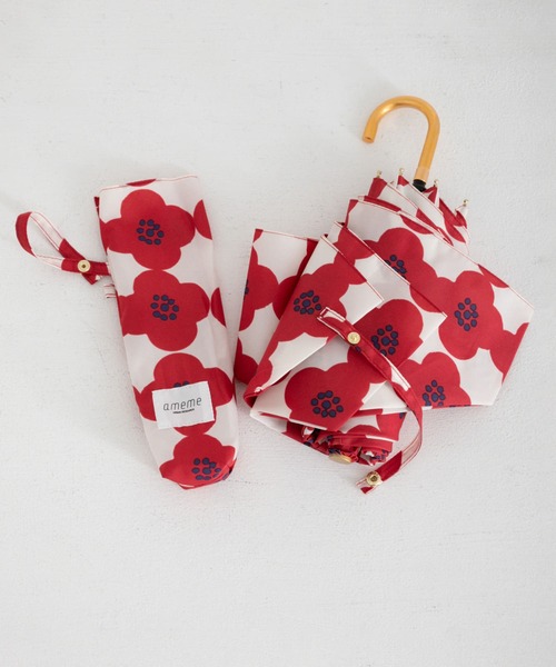 ameme（アメメ）の「ameme　ブルージュ折り畳み傘（折りたたみ傘・レディース・ブラック/ネイビー/レッド/オフホワイト/その他1/ブルー系その他・FREE）」の5枚目の写真