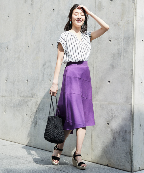 RIVE DROITE（リヴドロワ）の「ストライプタックVネックブラウス（シャツ/ブラウス・レディース・ホワイト/ネイビー・FREE）」の7枚目の写真