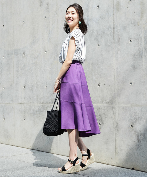 RIVE DROITE（リヴドロワ）の「ストライプタックVネックブラウス（シャツ/ブラウス・レディース・ホワイト/ネイビー・FREE）」の9枚目の写真