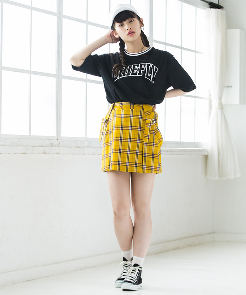 WEGO（ウィゴー）の「WEGO/サスペンダー付きボックスプリーツスカパン（スカート・レディース・レッド系その他2/イエロー系その他3/ブラック/ブラック系その他2/ブルー系その他2・FREE）」の8枚目の写真