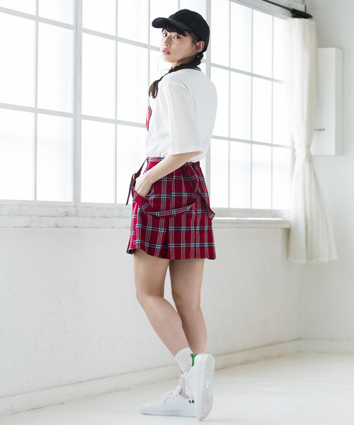 WEGO（ウィゴー）の「WEGO/サスペンダー付きボックスプリーツスカパン（スカート・レディース・レッド系その他2/イエロー系その他3/ブラック/ブラック系その他2/ブルー系その他2・FREE）」の18枚目の写真