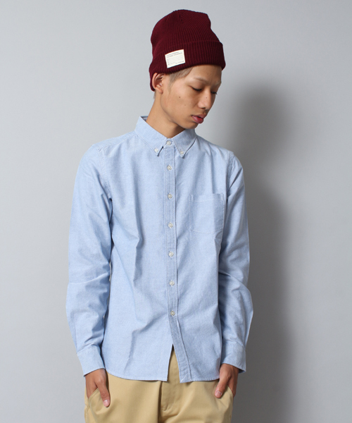 WEGO(ウィゴー)の「WEGO/オックスボタンダウンシャツ(シャツ/ブラウス・メンズ・ホワイト/サックスブルー/ネイビー・SMALL/MEDIUM/LARGE)」の3枚目の写真