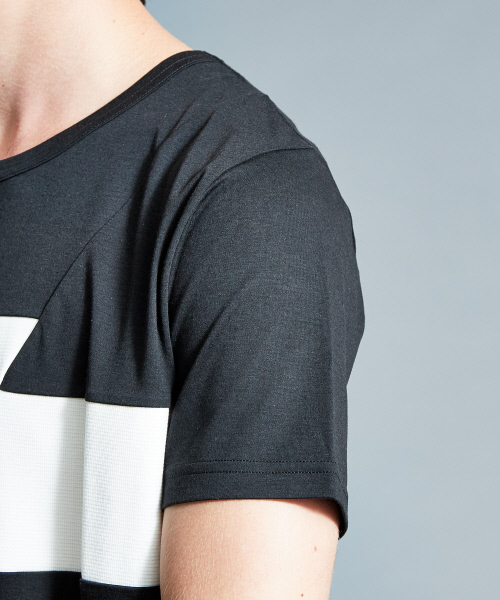 5351 POUR LES HOMMES（ゴーサンゴーイチプールオム）の「スラッシュボーダーTシャツ（Tシャツ/カットソー・メンズ・ホワイト/ブラック・44/46/48）」の7枚目の写真