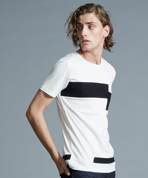 5351 POUR LES HOMMES（ゴーサンゴーイチプールオム）の「スラッシュボーダーTシャツ（Tシャツ/カットソー・メンズ・ホワイト/ブラック・44/46/48）」の11枚目の写真