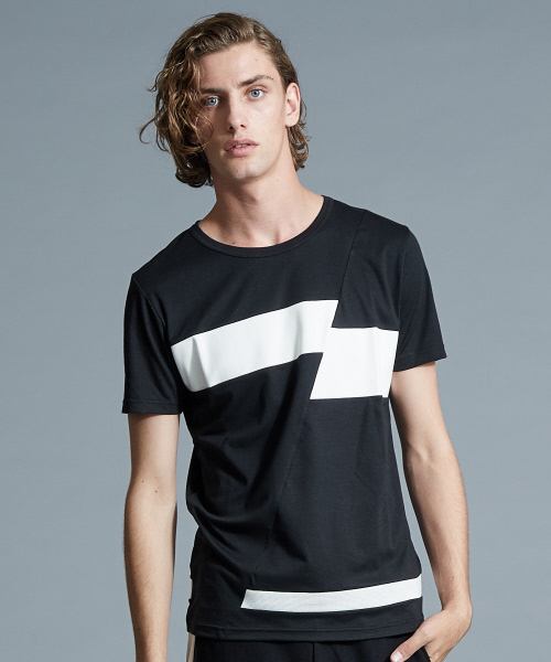 5351 POUR LES HOMMES（ゴーサンゴーイチプールオム）の「スラッシュボーダーTシャツ（Tシャツ/カットソー・メンズ・ホワイト/ブラック・44/46/48）」の3枚目の写真