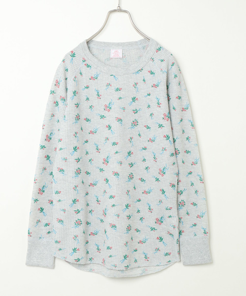 JEMORGAN(ジェーイーモーガン)の「【JE MORGAN】ジェーイーモーガン サーマルブーケ柄長袖クルーT(Tシャツ/カットソー・レディース・ホワイト/グレー・M)」の5枚目の写真