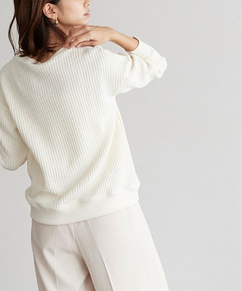 Pierrot（ピエロ）の「ワッフルプルオーバー/サーマル（スウェット・レディース・ブラック/ネイビー/アイボリー/杢グレー/レンガ/モカ/ブルー系その他・M/L）」の20枚目の写真