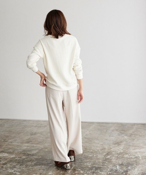 Pierrot（ピエロ）の「ワッフルプルオーバー/サーマル（スウェット・レディース・ブラック/ネイビー/アイボリー/杢グレー/レンガ/モカ/ブルー系その他・M/L）」の19枚目の写真