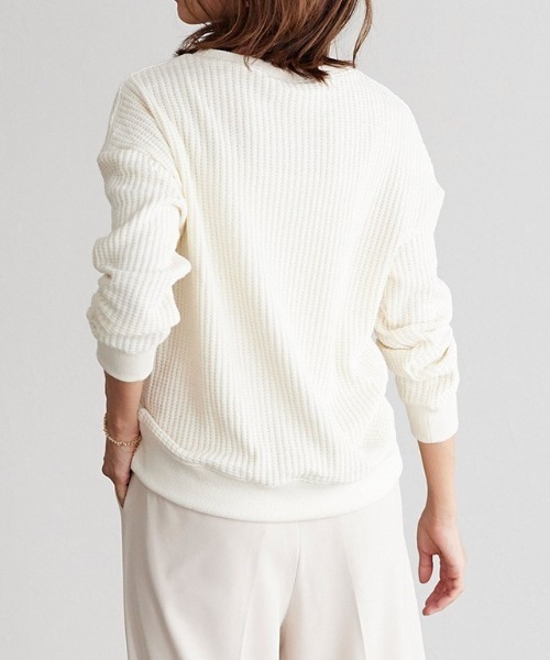 Pierrot（ピエロ）の「ワッフルプルオーバー/サーマル（スウェット・レディース・ブラック/ネイビー/アイボリー/杢グレー/レンガ/モカ/ブルー系その他・M/L）」の15枚目の写真