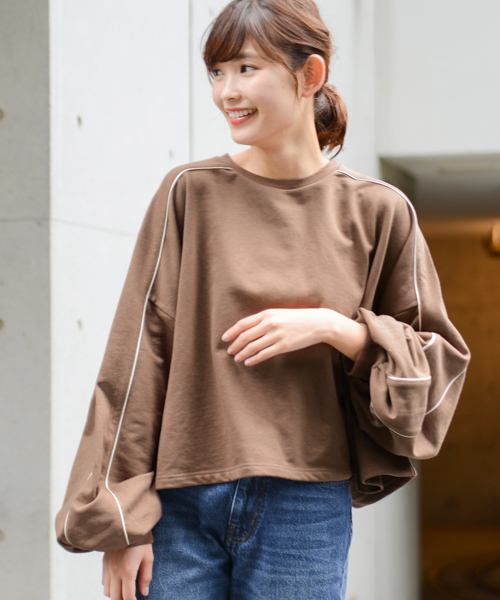 apres jour（アプレジュール）の「パイピングオーバースウェット【ZOZOTOWN限定アイテム】（スウェット・レディース・ベージュ/パープル/ライトブラウン・フリー）」の17枚目の写真