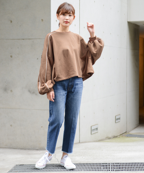 apres jour（アプレジュール）の「パイピングオーバースウェット【ZOZOTOWN限定アイテム】（スウェット・レディース・ベージュ/パープル/ライトブラウン・フリー）」の10枚目の写真