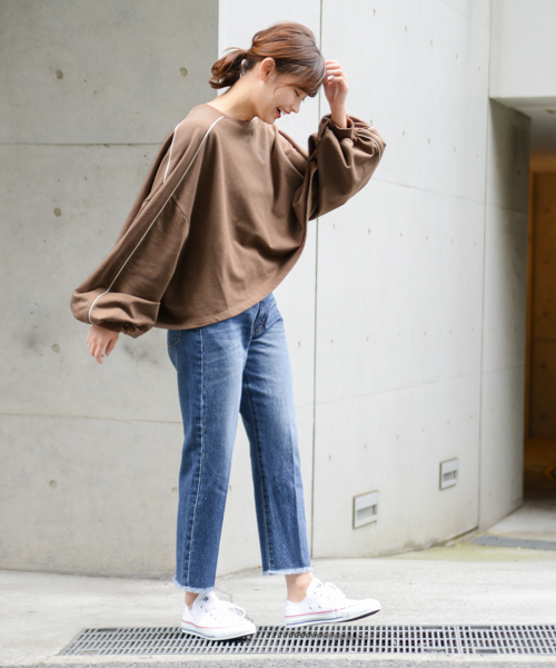 apres jour（アプレジュール）の「パイピングオーバースウェット【ZOZOTOWN限定アイテム】（スウェット・レディース・ベージュ/パープル/ライトブラウン・フリー）」の8枚目の写真