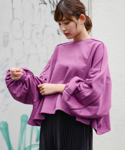 apres jour（アプレジュール）の「パイピングオーバースウェット【ZOZOTOWN限定アイテム】（スウェット・レディース・ベージュ/パープル/ライトブラウン・フリー）」の15枚目の写真