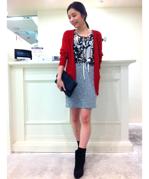 DouDou（ドゥドゥ）の「スラブインレースウェットスカート（スカート・レディース・グレー/ネイビー・FREE）」の10枚目の写真