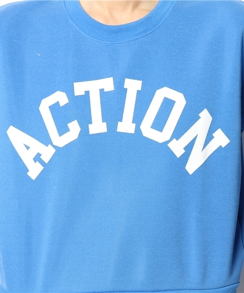 WEGO（ウィゴー）の「WEGO/ショート丈ロゴプリントスウェット（スウェット・レディース・オフホワイト/杢グレー/ブルー・FREE）」の9枚目の写真