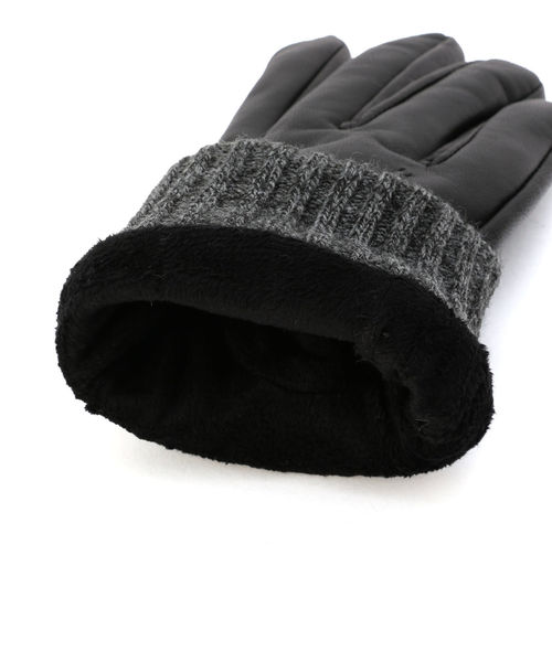 SHIPS（シップス）の「SU: レザー リブ グローブ（手袋・メンズ・ブラック/ネイビー/ブラウン・ONE SIZE）」の5枚目の写真