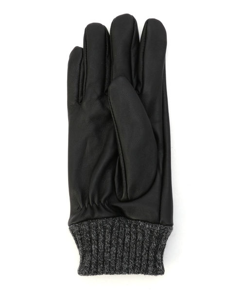 SHIPS（シップス）の「SU: レザー リブ グローブ（手袋・メンズ・ブラック/ネイビー/ブラウン・ONE SIZE）」の4枚目の写真