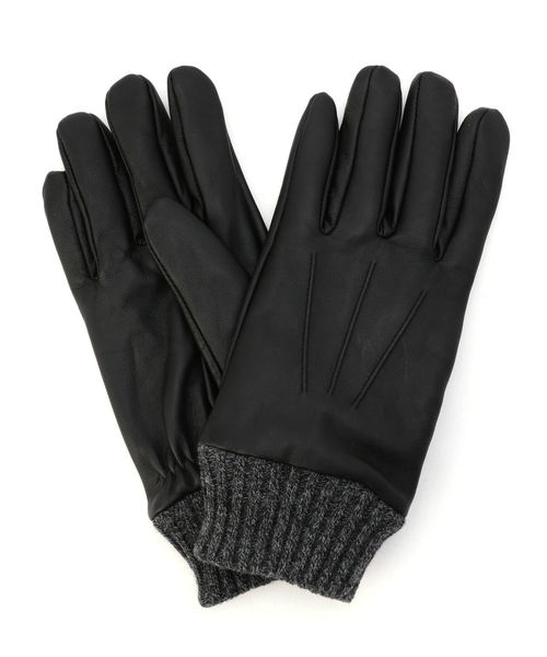 SHIPS（シップス）の「SU: レザー リブ グローブ（手袋・メンズ・ブラック/ネイビー/ブラウン・ONE SIZE）」の12枚目の写真