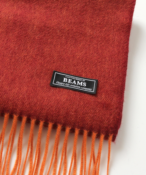 BEAMS(ビームス)の「□BEAMS / ブロックチェック カシミヤ マフラー(マフラー・メンズ・ブラック/ブラウン/ネイビー・ONE SIZE)」の9枚目の写真