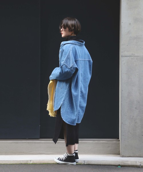 notch.（ノッチ）の「デニムオーバーサイズルーズジャケット（デニムジャケット・レディース・ライトインディゴブルー/ダークインディゴブルー・M）」の22枚目の写真