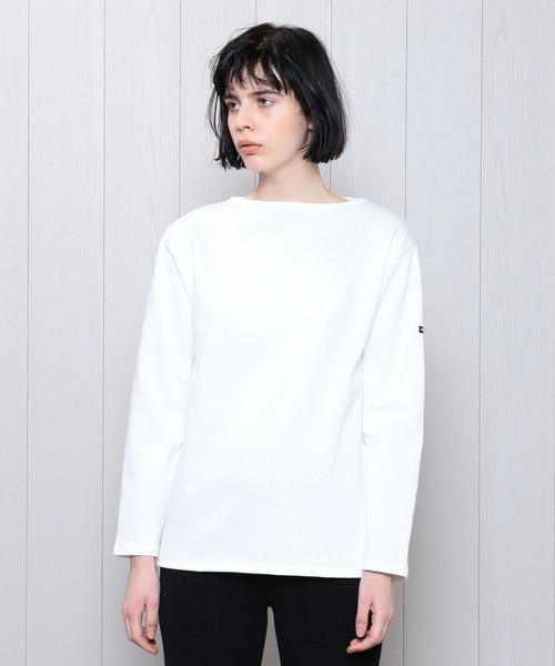 SAINT JAMES(セントジェームス)の「<SAINT JAMES>OUESSANT SOLID PULLOVER 19SS/カットソー(Tシャツ/カットソー・レディース・ライム/ホワイト/オレンジ/ネイビー・1/3)」の2枚目の写真
