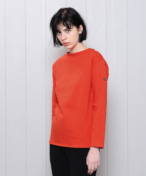 SAINT JAMES(セントジェームス)の「<SAINT JAMES>OUESSANT SOLID PULLOVER 19SS/カットソー(Tシャツ/カットソー・レディース・ライム/ホワイト/オレンジ/ネイビー・1/3)」の4枚目の写真