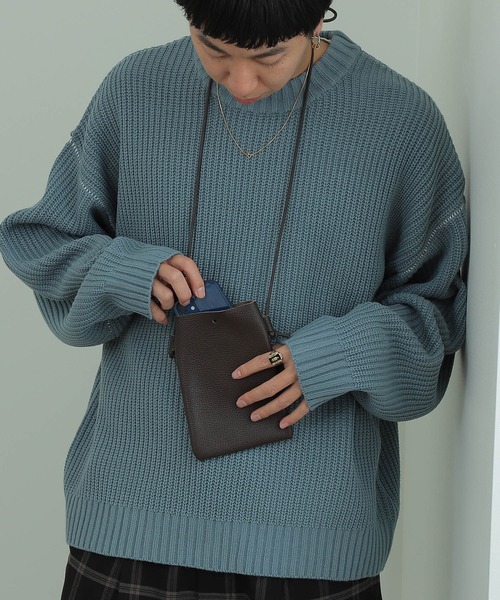 B:MING by BEAMS(ビーミングバイビームス)の「B:MING by BEAMS / レザー サコッシュ ポーチ(ボディバッグ/ウエストポーチ・メンズ・ブラック/ブラウン系その他3/グリーン系その他/ライトグレー/ベージュ/オレンジ/ブラウン・ONE SIZE)」の15枚目の写真