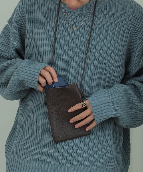 B:MING by BEAMS(ビーミングバイビームス)の「B:MING by BEAMS / レザー サコッシュ ポーチ(ボディバッグ/ウエストポーチ・メンズ・ブラック/ブラウン系その他3/グリーン系その他/ライトグレー/ベージュ/オレンジ/ブラウン・ONE SIZE)」の14枚目の写真