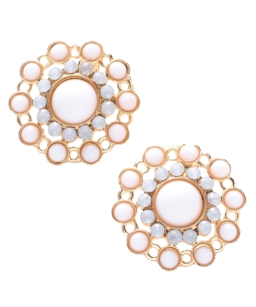 Another Edition（アナザーエディション）の「ECODECO FLW BJ ER（イヤリング・レディース・ホワイト/ライトピンク・フリー）」の2枚目の写真