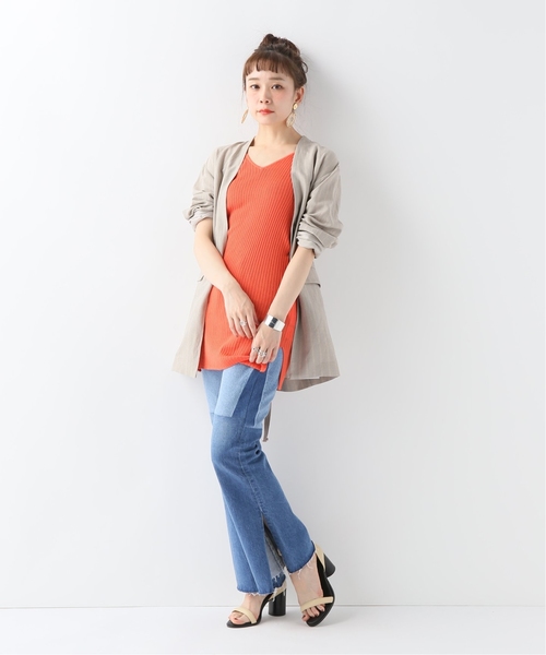 CITYSHOP(シティーショップ)の「リブタンク チュニック(ニット/セーター・レディース・ブラック/オレンジ/ベージュ・FREE)」の10枚目の写真