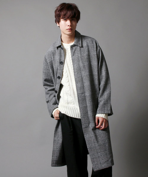 ASTRONOMY（アストロノミー）の「メルトンウールドロップショルダービッグステンカラーコート（ステンカラーコート・メンズ・ブラック/グレー/ブルー系その他/キャメル/ベージュ系その他/ネイビー/ブラウン/モカ/グレー系その他/チャコール・M/L/XL）」の4枚目の写真