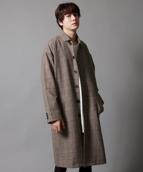 ASTRONOMY（アストロノミー）の「メルトンウールドロップショルダービッグステンカラーコート（ステンカラーコート・メンズ・ブラック/グレー/ブルー系その他/キャメル/ベージュ系その他/ネイビー/ブラウン/モカ/グレー系その他/チャコール・M/L/XL）」の8枚目の写真
