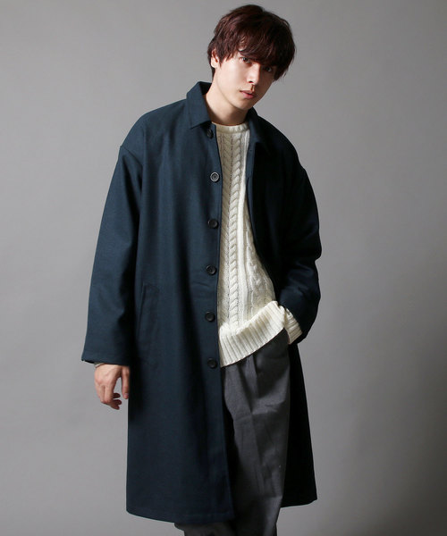 ASTRONOMY（アストロノミー）の「メルトンウールドロップショルダービッグステンカラーコート（ステンカラーコート・メンズ・ブラック/グレー/ブルー系その他/キャメル/ベージュ系その他/ネイビー/ブラウン/モカ/グレー系その他/チャコール・M/L/XL）」の10枚目の写真