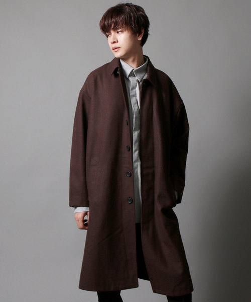 ASTRONOMY（アストロノミー）の「メルトンウールドロップショルダービッグステンカラーコート（ステンカラーコート・メンズ・ブラック/グレー/ブルー系その他/キャメル/ベージュ系その他/ネイビー/ブラウン/モカ/グレー系その他/チャコール・M/L/XL）」の6枚目の写真