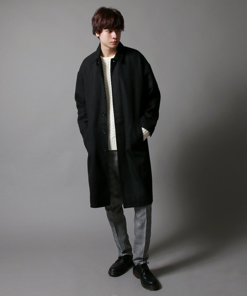 ASTRONOMY（アストロノミー）の「メルトンウールドロップショルダービッグステンカラーコート（ステンカラーコート・メンズ・ブラック/グレー/ブルー系その他/キャメル/ベージュ系その他/ネイビー/ブラウン/モカ/グレー系その他/チャコール・M/L/XL）」の20枚目の写真