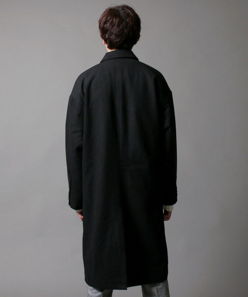 ASTRONOMY（アストロノミー）の「メルトンウールドロップショルダービッグステンカラーコート（ステンカラーコート・メンズ・ブラック/グレー/ブルー系その他/キャメル/ベージュ系その他/ネイビー/ブラウン/モカ/グレー系その他/チャコール・M/L/XL）」の15枚目の写真