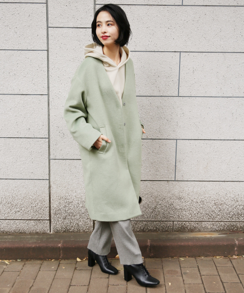 LOWRYS FARM（ローリーズファーム）の「ビックウラケフーディ　860116（パーカー・レディース・アイボリー/ブラウン/ピンク/ブラック/モカ/グリーン・FREE）」の7枚目の写真