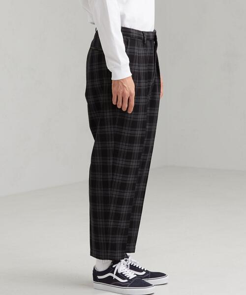 green label relaxing（グリーンレーベルリラクシング）の「CM キャバリーツイルチェック 2プリーツ ワイドテーパード 9分丈パンツ（その他パンツ・メンズ・ブラック/ダークブラウン・SMALL/X-LARGE/LARGE/MEDIUM）」の14枚目の写真