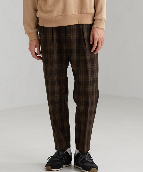green label relaxing（グリーンレーベルリラクシング）の「CM キャバリーツイルチェック 2プリーツ ワイドテーパード 9分丈パンツ（その他パンツ・メンズ・ブラック/ダークブラウン・SMALL/X-LARGE/LARGE/MEDIUM）」の9枚目の写真