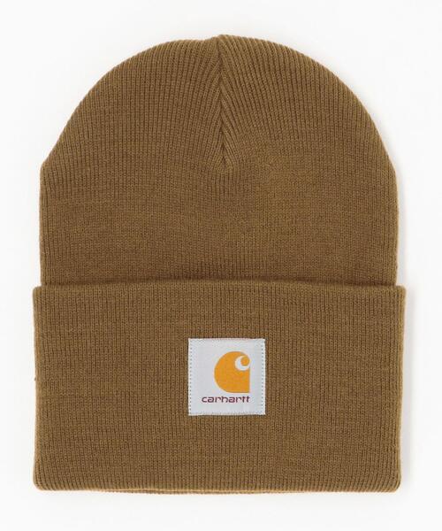 Carhartt（カーハート）の「[カーハート] SC★CARHARTT ロゴ ワッチキャップ ニット帽（ニットキャップ/ビーニー・メンズ・ブラウン/オレンジ/ブラック/オリーブ/ダークグレー・FREE）」の3枚目の写真